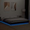 vidaXL Bed Frame with LED Lights without Mattress Black 160x200cm