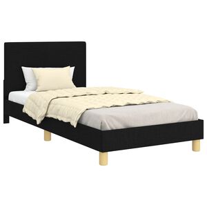 vidaXL Children's Bed Frame with Headboard Black 90 x 200 cm Fabric