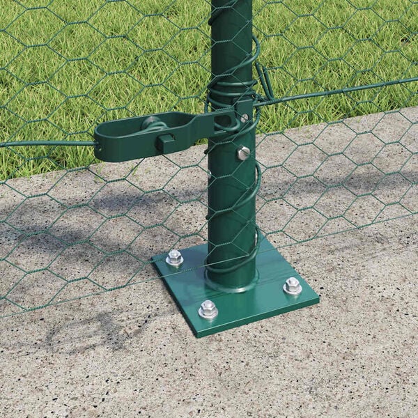 vidaXL Fence Post Green 50 x 1 m (25 mm mesh) Steel and PVC