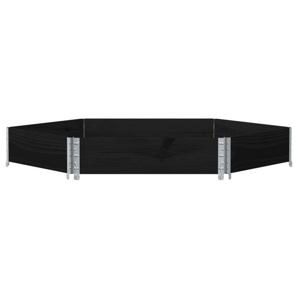 vidaXL Raised Bed Hexagon Black 160x160 cm Solid Wood Pine