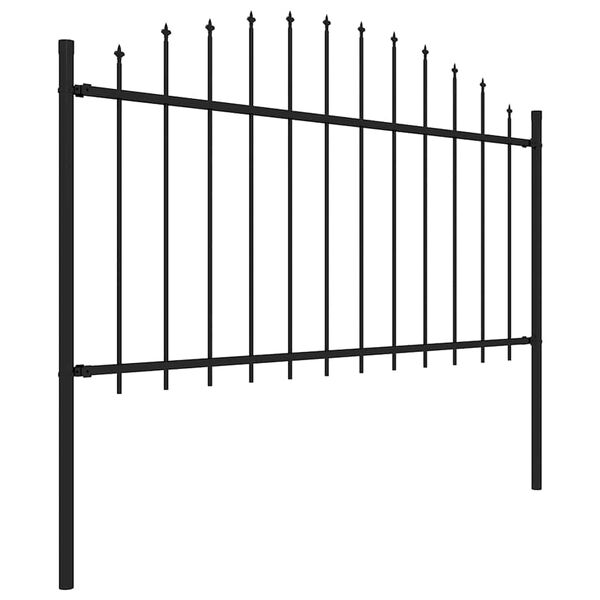 vidaXL Garden Fence Woerden with Spear Top Steel 170x150 cm Black
