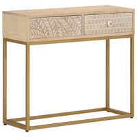vidaXL Console Table 90x30x76 cm Solid Wood Mango and Iron