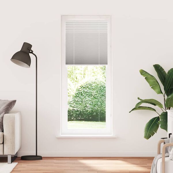 vidaXL Pleated Blind Light Grey 75x200 cm Fabric Width 74.4 cm Polyester