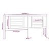 vidaXL Bed Headboard White 206x4x100 cm Solid Pine Wood