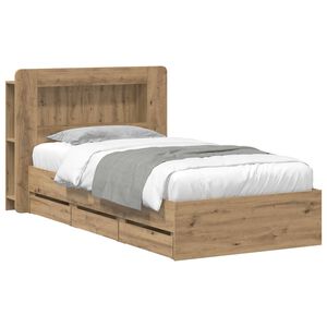 vidaXL Bed Frame with Storage and Headboard Artisan Oak 80 x 200 cm