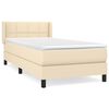 vidaXL Box Spring Bed with Mattress Cream 90x190 cm Fabric