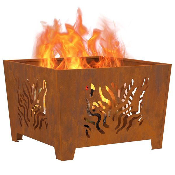 vidaXL Fire Pit Brown 60 x 60 x 40 cm Steel