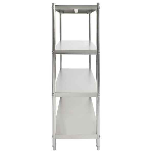 vidaXL 4-Tier Kitchen Shelf 120x50x155 cm Stainless Steel