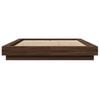vidaXL Bed Frame with LED Lights without Mattress Brown Oak 120x190cm