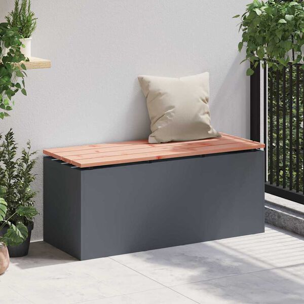 vidaXL Garden Bench Anthracite 100 x 40 x 43 cm Steel