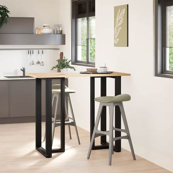 vidaXL Bar Table Legs T-Shaped 2 pcs Black 60x35x(110-111) cm Steel