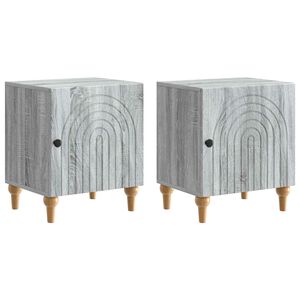 vidaXL Bedside Cabinet 2 pcs Grey Sonoma 43 x 34.5 x 50 cm