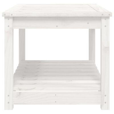 vidaXL Garden Table White 82.5x50.5x45 cm Solid Wood Pine