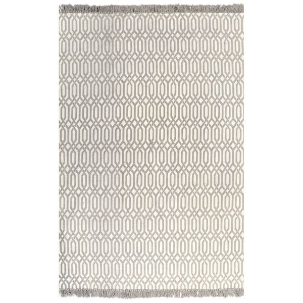 vidaXL Kilim Rug Cotton 160x230 cm with Pattern Taupe