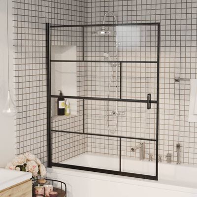 vidaXL Shower Enclosure ESG 116x140 cm Black