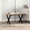 vidaXL Coffee Table X-Frame 80x50x40.5 cm Solid Wood Pine and Steel