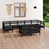 vidaXL 10 Piece Garden Lounge Set Black Solid Wood Pine