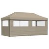 vidaXL Party Tent Folding Taupe 292 x 580 x 315 cm Oxford Fabric