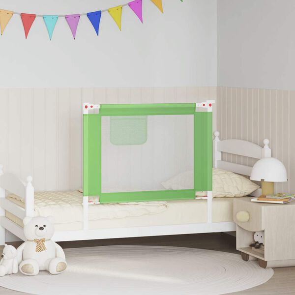 vidaXL Toddler Safety Bed Rail Green 90x25 cm Fabric