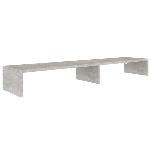 vidaXL Monitor Stand Concrete Grey 110x23.5x9 cm Engineered Wood