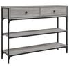 vidaXL Console Table Grey Sonoma 100x25x75 cm Engineered Wood