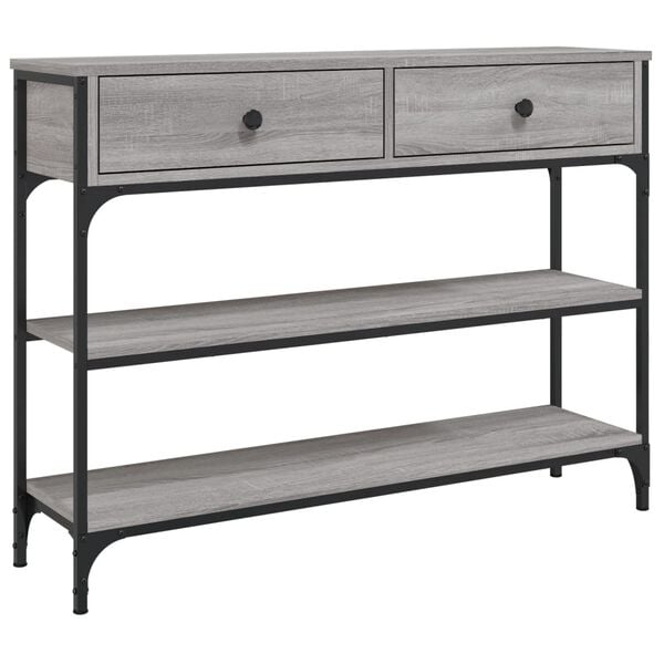 vidaXL Console Table Grey Sonoma 100x25x75 cm Engineered Wood
