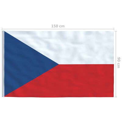 vidaXL Czech Flag and Pole Aluminium 4 m