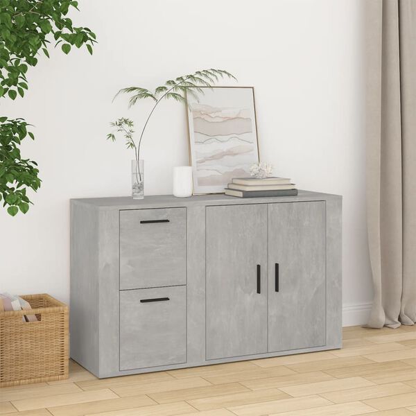 vidaXL Sideboard Concrete Grey 100x33x59.5 cm Engineered Wood