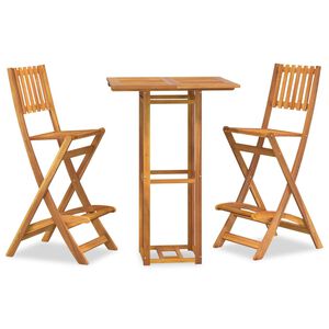 vidaXL 3 Piece Outdoor Bar Set Solid Wood Acacia