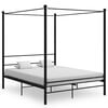 vidaXL Bed Frame with Canopy without Mattress Black 160x200 cm Metal