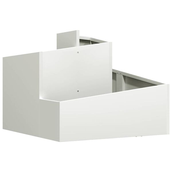 vidaXL Garden Planter White 60 x 60 x 50 cm Cold-rolled Steel