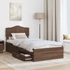 vidaXL Bed Frame with Headboard Brown Oak 75 x 190 cm Engineered Wood