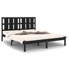 vidaXL Bed Frame without Mattress Black Pine 160x200 cm Solid Wood