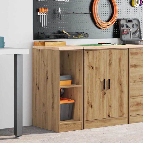 vidaXL Garage Storage Cabinet Artisan Oak 30x51x85 cm Solid Wood Pine