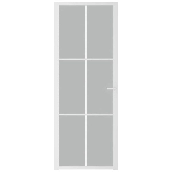 vidaXL Interior Door 76x201.5 cm White Matt Glass and Aluminium