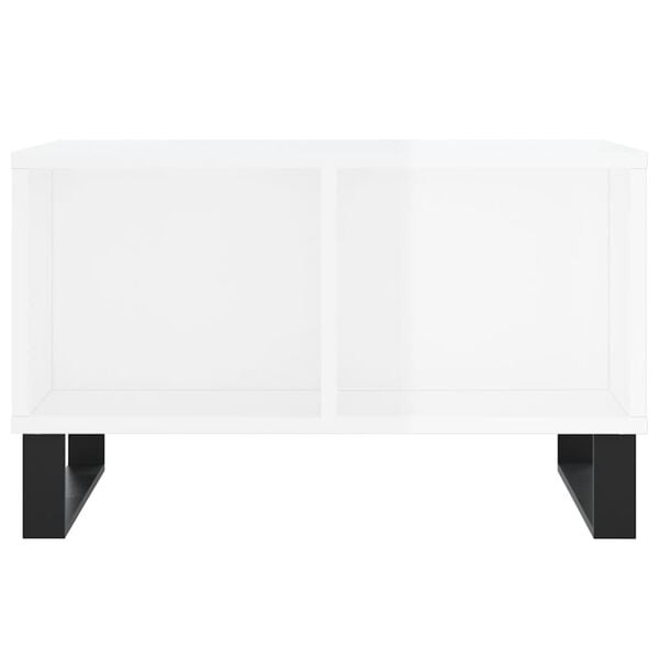 vidaXL Coffee Table High Gloss White 60x50x36.5 cm Engineered Wood