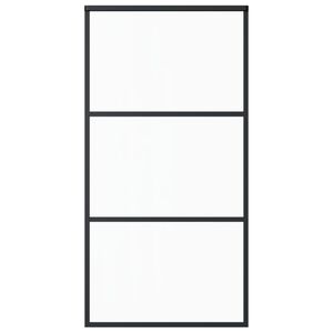 vidaXL Sliding Door ESG Glass and Aluminium 102x205 cm Black