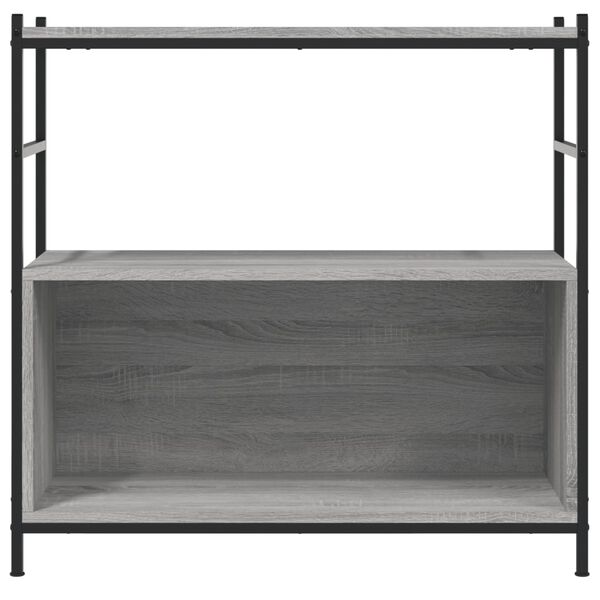 vidaXL Bookshelf Grey Sonoma 80x30x78.5 cm Engineered Wood and Iron