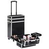 vidaXL Make-up Trolley Aluminium Black with Crocodile Pattern