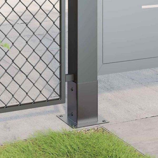 vidaXL Post Bases Square 12 pcs Anthracite 81x81 mm Powder-coated Steel
