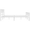 vidaXL Metal Bed Frame without Mattress with Footboard White 180x200cm