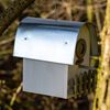 dobar Bird Nesting Box "Ivory" with Zinc Rounded Roof White and Silver