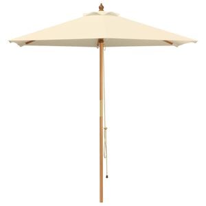 vidaXL Garden Parasol &Oslash; 210 x 237 cm Solid Eucalyptus Wood Cream White