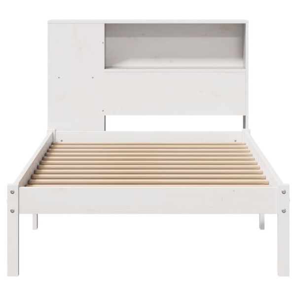vidaXL Bookcase Bed without Mattress White 75x190 cm Small Single Solid Wood Pine