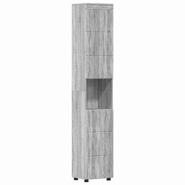 vidaXL Bathroom Cabinet Set TULUM Grey Sonoma 37 x 31.5 x 203 cm