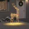 vidaXL 3D Reindeer with 250 LEDs Warm white 180 cm Rattan