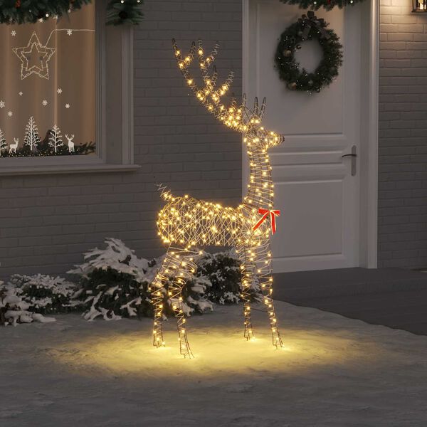 vidaXL 3D Reindeer with 250 LEDs Warm white 180 cm Rattan
