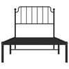 vidaXL Metal Bed Frame without Mattress with Headboard Black 90x200cm