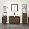 vidaXL Bathroom Furniture Set 3 pcs Brown Oak Engineered Wood