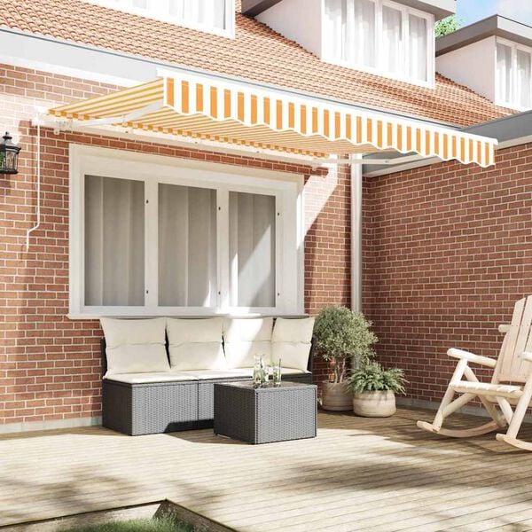 vidaXL Retractable Awning Manual Yellow 250 x 200 cm Fabric